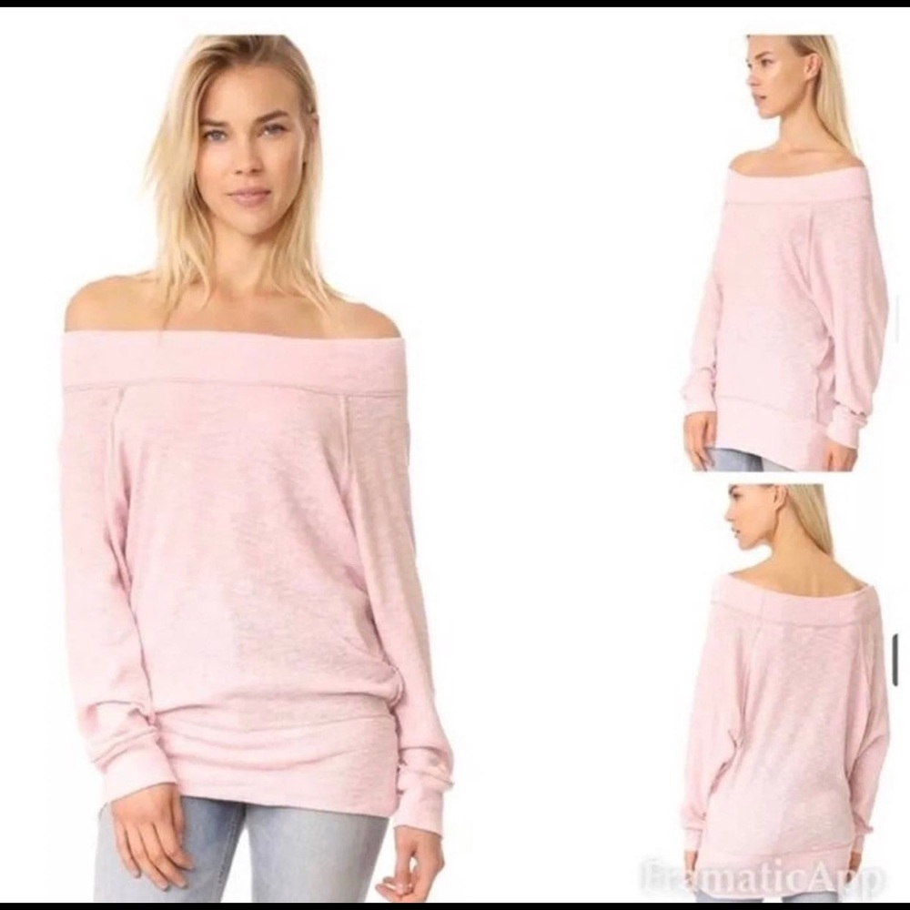 We The Free Palisades off the shoulder oversized shirt Sz XS. EUC